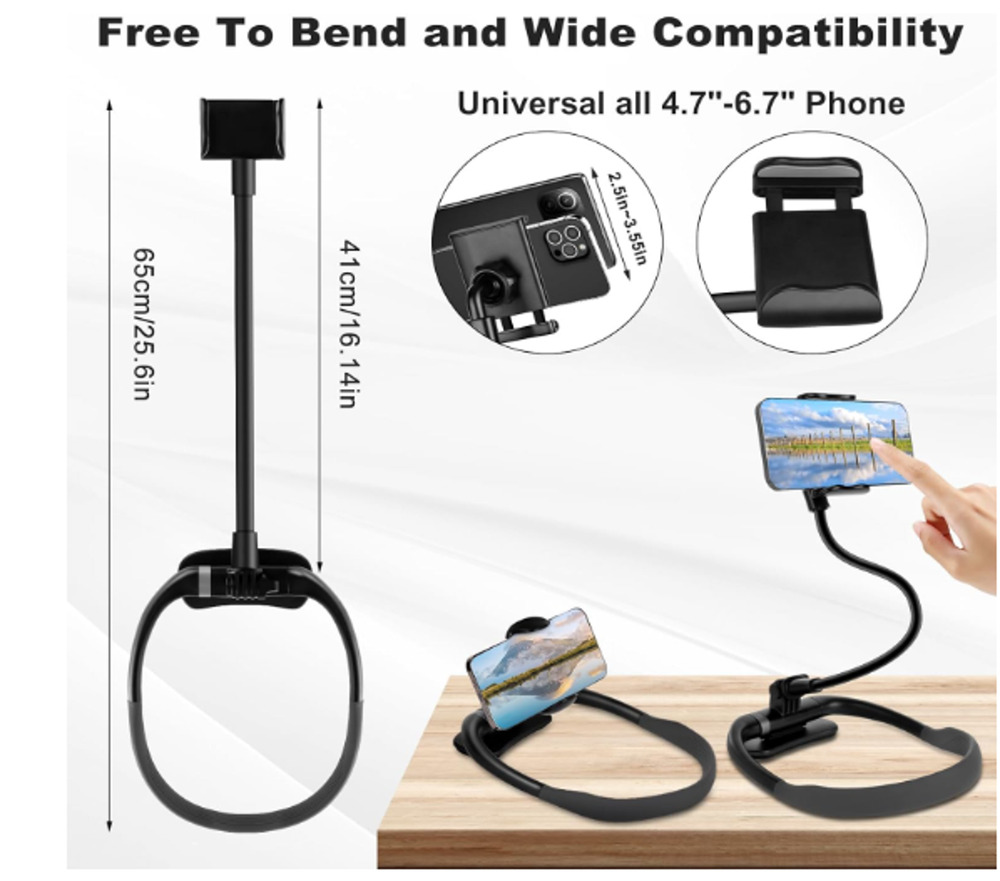 Hands Free Cell Phone Stand Neck Cell Phone Holder Flexible Universal Stand NEW